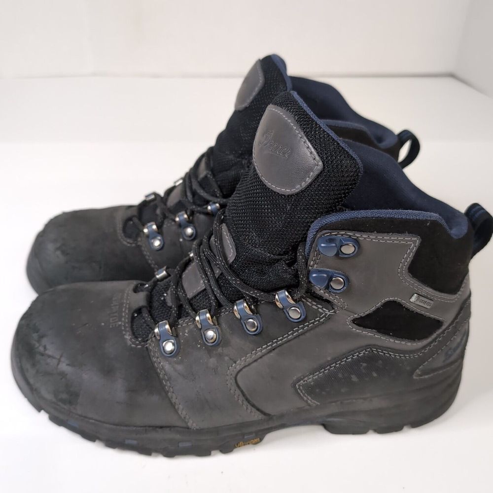 Danner Men's Vicious 4.5"‎ Leather Safety Toe Work Boots Black Size 8.5D READ